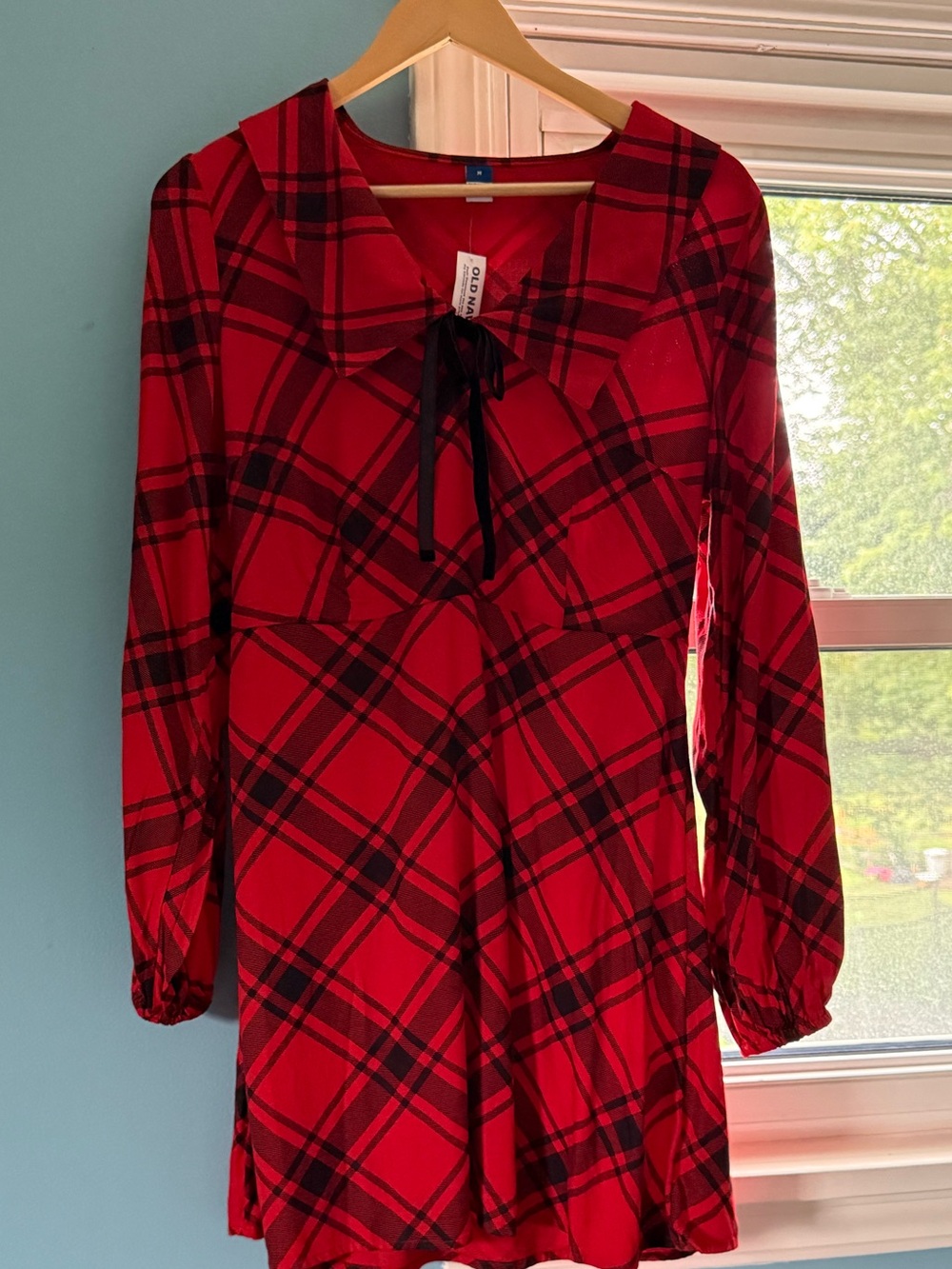 Red & Black Collared Dress
